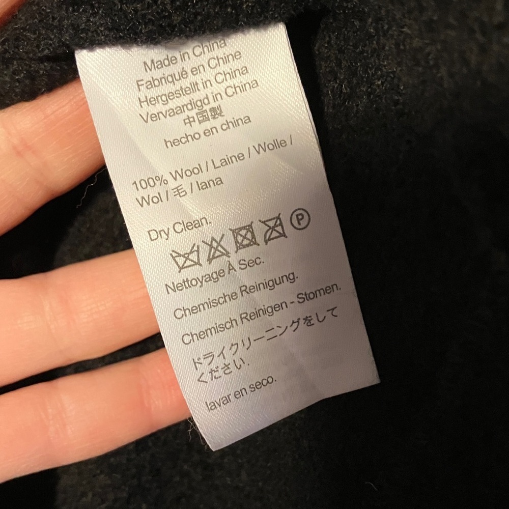 J. Crew Italian Boiled Wool Black Overcoat Coat Jacket - Picture 6 of 6